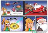 Но но HO! MERRY CHRISTMAS! SPUD BOY REALLY?! EVEN I GET A PRESENT?! BOOM! ZAP! WEB TOON Xmerrivius