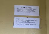 Caution! Hot water is extremely HOT! Children under age of 60 please dispense and carry hot water carefully Instruction 1 Press and release Blue for cold/Red for hot 2 Press a dispense button Psalm 7:17 Praise the Lord