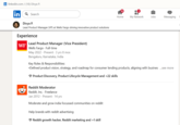 in linkedin.com/ (10) Divya P. Q Search Divya P. Lead Product Manager (VP) at Wells Fargo driving innovative product solutions Experience Lead Product Manager (Vice President) WF Wells Fargo Full-time May 2022 - Present • 3 yrs 8 mos Home My Network Jobs Messaging Bengaluru, Karnataka, India Key Roles & Responsibilities: ⚫Defined product vision, strategy, and roadmap for consumer lending products, aligning with busines: ...see more Product Discovery, Product Lifecycle Management and +22 skills Reddit Moderator Reddit, Inc. Freelance Jan 2012 - Present · 14 yrs Moderate and grow india focussed communities on reddit Help brands with reddit advertising Reddit growth hacker, Reddit marketing and +1 skill