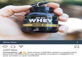 0 ON MY WHEY SUPPLEMENT KEYCHAIN BRING IT. TM ON Shop Now о 2,027 likes onmywhey ☑ > Σ Get these LIMITED edition supplement keychain bottles and say goodbye to plastic baggies for your protein or pre-workout!