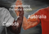 January being the worst month Australia Canada