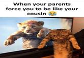 When your parents force you to be like your cousin