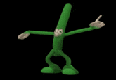 A GIF of a dancing green bean.
