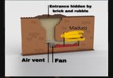 Entrance hidden by brick and rubble Air vent Fan Maduro