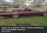 One of a kind 1957 Chevy Bellair Convertible Clone! $22,500