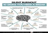 SILENT BURNOUT 10 SIGNS YOU NEED A BREAK 10. Loss of enjoyment in previously liked activities 9. Increased irritability with colleagues or clients 8. Sleep disturbances (insomnia or oversleeping) 1. Increased cynicism or negativity about work 2. Difficulty concentrating or brain fog 3. Neglecting self-care (e.g. skipping meals, poor hygiene) 4. Procrastination on important tasks 7. Emotional numbness or feeling detached 6. Decreased creativity or problem-solving abilities 5. Unexplained physical symptoms (eg. headaches, stomach issues) Want more business tips? Sign up for my weekly newsletter. Follow Jen Blandos for more.