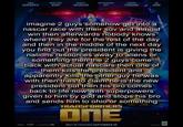 CHRIS HEMSWORTH BRIAN TYREE HENRY SCARLETT JOHANSSON KEEGAN-MICHAEL LAURENCE KEY FISHBURNE JON HAMM imagine 2 guys somehow THE into a nascar race with their suv and almost win then afterwards nobody knows where they are for the rest of the day and then in the middle of the next day you find out the president is giving the nations resources away to aliens or something then the 2 guys come back with actual nascars then one of them kills the president and apparently kills the other guy he was with then tries to claim he is the new president but then his bro comes back to life now with superpowers given to him by god and stops his bro and sends him to ohio or something H BAYHEM FILMS TRANSFORMERS ONE ONLY IN THEATRES SEPTEMBER 20 CON