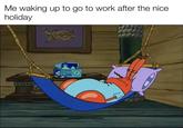 Me waking up to go to work after the nice holiday