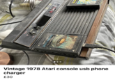 TV TYPE VIDEO COMPUTER Vintage 1978 Atari console usb phone charger £30