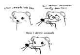 47 What weasels look like How western cartoonists usually draw them HH чашу How I draw weasels