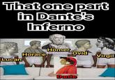 That one part in Dante's Inferno Horace Lucan Homer Ovid Virgil Dante