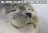 ME LIVING LIFE WITH MY PHONE ON SILENT imgflip.com