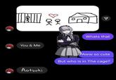 A version of the "who is in the cage" meme. The meme features Aotsuki in the cage.