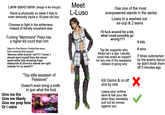 Lame stand name (design is fire though) Stand is physically so weak it fails to even seriously injure a 16-year-old boy Chooses to fight in the wilderness instead of literally anywhere else F------ "Mammone" Pesci has a higher kill count than him 'Man In The Mirror, I forbid the virus from entering this space!" 'Nooooo what should I do??!! I know, I should eject myself from the mirror world while fully knowing Fugo, Abbacchio & Giorno's stands are right outside I'm so smart!!!' Give me fire "Top elite assassin of Passione" Doesn't even bring a knife or gun what the f--- Give me liberty Give me prep time Or I retire Meet L-Luso Has one of the most overpowered stands in the series Loses to a washed out ex-cop & 2 teens I'll f--- around for a bit, what could possibly go wrong??? Top tier supporter who thinks he's a dps. Literally could had acted as support for any one of the assassins instead of going solo Kill Giorno & co off one by one Leave your victims alive & risk your life when they inevitably pull out bs moves against you 0 kills O wins 7 times outsmarted by the enemy becuz he didn't finish them off 5 minutes ago