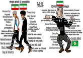 virgin shah & ayatollah Monarchy Puppet Government Had Secret Police Shoots protesters Reforms so s--- they rapidly fueled a revolution against him (white revolution) Natural Resources Exploited Fled his country like a coward Black Friday 1978 Dog of America Theocracy Has Secret Police Shoots protesters V.S Doesn't know what the concept of reform is CHAD-Mosaddegh Educated, first Iranian to earn a PHD in Europe Founded the largest pro-democracy group in Iran Social Democrat Ruined his own economy Funds proxies instead of helping his own people Bro got beef with Saudi Only got in power bc of Liberal and Socialist infighting National reforms so good they p----- off the British Secular Never shot protesters Created the hardest quotes Looksmaxxer Democratically Elected Wanted to nationalize his countrys oil reserves Had to be overthrown by the CIA and M16 due to his immense aura Extremely popular with his people His entire government plotted against him in favor of the British he stayed loyal to Iran Pan-Iranist pilled H