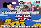 *Top text translation:*
The British Government created a visual novel to counter the propaganda of the right, but the 4channers ended up adopting a character as their waifu.

*Bottom text translation is in the title*