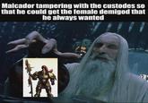 Malcador tampering with the custodes so that he could get the female demigod that he always wanted