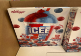 Kellogg's® ICEE GEREAL BLUE RAS SAUR Kellogg's® ICEE CEREAL 130 0, SAT FAT 190 PER 1 1/3 CUP SERVING BLUE CEREAL CHERRY& HAVE RASPBERRY CHERRY THE 3 mouth feel cold as Makes your You ear! RASPBERRY FEEL THE FREEZE! Cools your mouth as you eat CEREAL UD NET WT83 OZ (235g) ICEE 130 0, 190 14 SAT FAT PER 1 1/3 CUP SERVING