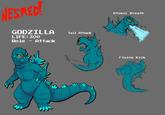 NESRED GODZILLA LIFE: 300 Role - Attack Tail Attack Atomic Breath Flying Kick
