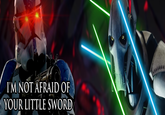 I'M NOT AFRAID OF YOUR LITTLE SWORD
