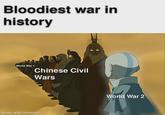 Bloodiest war in history World War 1 Chinese Civil Wars made with mematic World War 2