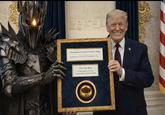 Presented to President Donald J. Trump Trope lies to lectised/Cepat Veng The One Ring In Recogition of Your Leadership and Dominion 0830