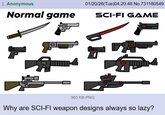 Anonymous 01/20/26(Tue)04:20:48 No.731180549 Normal game SCI-FI GAME F Aum & 360 KB PNG Why are SCI-FI weapon designs always so lazy?