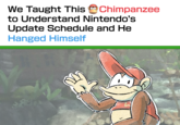 A version of the chimp hanged himself meme. It is about Diddy from Donkey Kong.