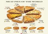 MEAT PIES OF THE WORLD Tourtière 3.8 +1 Pastel de Choclo 4.2 Empanada Tucumana 4.4 Burek 4.3 1 Steak & Guinness Pie 4.2 1 Pastilla Kreatopita 4.2 Shepherd's Pie 3.8版 10 Chicken Pot Pie 3.7 Pork Pie Australian 价: 3.3 Meat Pie 4.0 Cornish Pasty 3.8 Salteñas tasteatlas