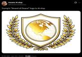 Insane Al slop @FacebookAIslop Trump's "Board of Peace" logo is Al slop 9:36 AM - Jan 22, 2026 -73.6K Views 0 B