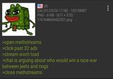 US . 23s (01/25/26 17:58) 153158087 PNG 61KB (671 × 570) 1767648694432521.png >open methstreams >click past 32 ads >stream won't load >chat is arguing about who would win a race war between jeets and nogs >close methstreams