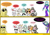COME ON! like thats of course I could easily who here thinks they could take Bezel? a question I mean't in a fight I'm changing my answer oh a fight then no nevermind Can YOU take Bezel? HOW DID YOU MAKE THIS WORSE!? chiknplus.comic.studio