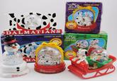 Dearp's COLLECT ALL FOUR! DALMATIANS SNOW DOME SNOW M. URRIES DALMATIANS COLLECT ALL FOUR! ALMATIAN Dinazy's DALMATIANS SNOW DOME 1996 MA 101 DALMATIANS Diensy's 101 DALMATIANS TION B SLED 101 DALMATIANS COLLECT ALL FOUR!
