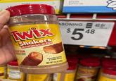 PURE BAKING SUPPLY CO Twix Shakers SEASONING BLEND GREAT FOR CE CREAM, COOKIES, SHAKES&MORE ASONING 40.64 RICE 48 $54 Chocolate, Caramel & Cookie Flavored NET WT 13.5 OZ (383)