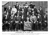 and Firemen Brie Railway Engineer ENGINEMEN OF 60 YEARS AGO This group of engineers and firemen was photographed at the Erie's Louisiana street roundhouse in 1877 and the photograph was sent to us by R. A. Bork, road foreman of engines