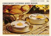SUNDAYS AT HOME CHICKEN LIVERS AND EGGS 5c McCall's Great American Recipe Card Collection