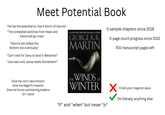 Meet Potential Book "He has the potential to rival A Storm of Swords" "The completed plotlines from Feast and Dance will go crazy" "Stannis will defeat the Boltons too eventually" "Can't wait for Dany to land in Westeros!" "Just wait until Jaime meets Stoneheart!" O sample chapters since 2016 #1 NEW YORK TIMES BESTSELLING AUTHOR GEORGE R. R. MARTIN O page count progress since 2022 700 manuscript pages left Give me Jon's resurrection Give me Aegon's invasion Give me Euron summoning krakens Or I retire THE WINDS OF WINTER "if" and "when" but never "is" メン Finish your magnum opus Do literally anything else