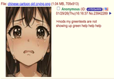 File: chinese cartoon girl crying.png (1.04 MB, 709x913) Anonymous (ID: uY50SeWW 01/29/26(Thu)16:16:37 No.23942289 >mods my greentexts are not showing up green help help help