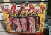 MR. BACON APPROVED! Archie Mothee BACON AIR FRESHENER Archie McPhe Sizzling Bacon Aroma N CAT LED CA