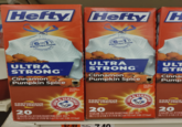 Hefty Hefty H ENGTH, SECURE-FIT CLOSURE 6IN1 ODOR CONTROL PROTECTION RESISTS LEAKS. PUNCTURES, RIPS FLEX STRENGTH 000R CONTRO SECURE-FIT CLOSURE 6INT PROTECTION RESISTS LEAKS. PUNCTURES. RIPS ULTRA STRONG™ Cinnamon Pumpkin Spice Try Our Irresistible Scent ULT TM STR ULTRA STRONG Cinnamon Pumpkin Spice Try Our Irresistible Scent Cinna Pump CONTINUOUS ODOR CONTROL 20 ARM HAMMER THE STANDARD OF PURITY 13 GALLON TALL KITCHEN DRAWSTRING BAGS BOLSAS DE COCINA (49.2 L) 23-3/4 IN X 24-7/8 IN (60.3 cm X 63.1 cm).9 MIL (22.8 μm) CONTINUOUS ODOR CONTROL 20 ARM& HAMMER THE STANDARD OF PURITY COCINA 13 GALLON TALL KITCHEN DRAWSTRING BAGS BOLSAS DE (49.2 L) 23-3/4 IN X 24-7/8 IN (60.3 cm X 63.1 cm).9 MIL (22.8pm) CONTINUO ODOR CONTR 20 13 GALLON TALL KITCHEN (49.21) 23-3/4 IN X 24-7 $7.49 00001 73500096 7.10