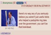 Anonymous (ID: Hufvr4eX) 01/31/26(Sat)11:56:06 No.527446131 341 KB PNG >>527446213 # there's no way any of you seriously believe you weren't just useful idiots who helped a p-------- ring take over the government. you can't be that braindead.