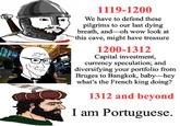 NYSE 1119-1200 We have to defend these pilgrims to our last dying breath, and oh wow look at this cave, might have treasure 1200-1312 Capital investment, currency speculation; and diversifying your portfolio from Bruges to Bangkok, baby-hey what's the French king doing? 1312 and beyond I am Portuguese. E NEW DOMAGE