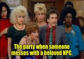 imgflip.com The party when someone messes with a beloved NPC. 209