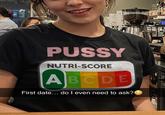 P---- NUTRI-SCORE ABCDE First date... do I even need to ask?