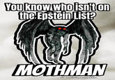 You know who isn't on the Epstein List? MOTHMAN @_cuddlycryptids