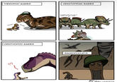 THEROPOD BABIES "CLICK" 'CLICK' DAD ORNITHOPOD BABIES CERATOPSIAN BABIES I DARE YOU TO LAY A HAND ON HIM, PUNK. SAUROPODLETS... O@t.vam 4116