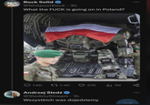 Rock Solid @ShitpostRock - 3h What the F--- is going on in Poland? 1.6K t 1.4K 27K ilu 1M Andrzej Śledź @SledziuStream · 1h Wszystkich was dojedziemy +0