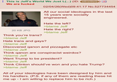 This is Jeff's World We Just L(...) (ID: w8nel9wQ) We are f----- 02/04/26 (Wed)09:41:17 No.527734454 All our social ideologies in the last 15 years were socially engineered. Hate the left? >blame Jeff Hate the right? 20 KB JPG >blame Jeff Think you're trans? >blame Jeff Hate trans and gays? >blame Jeff Discovered qanon and pizzagate etc >blame Jeff Think qanon are conspiracist weirdos? >blame Jeff Want Trump to be president? >blame Jeff Think Clinton should've won and you hate Trump? >blame Jeff All of your ideologies have been designed by him and his handlers. (P.S. if any of them are reading these hit me up I am willing to replace him to be rich.)