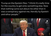 Trump on the Epstein files: "I think it's really time for the country to get onto something else. Now that nothing came out about me other than it was a conspiracy against me, literally by Epstein and other people." 4) AMERICA IS BACK CC THEBULWARK