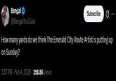 A tweet about JSN. It reads, "How many yards do we think The Emerald City Route Artist is putting up on Sunday?"